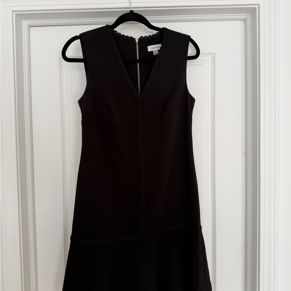 Calvin Klein Black V-Neck Mini Dress